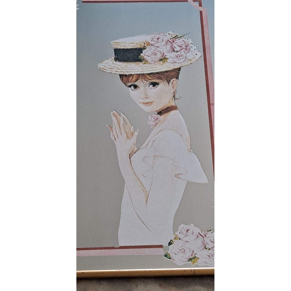 Vintage Josephine Currie 1970s Victorian Lady Mirror Wall Hanging MCM Art Deco - Picture 2 of 9